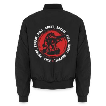 Judo Kampfsport Roll Reset Repeat - Unisex Bomberjacke - Schwarz - Hinten - AI Model Male 185 light (185cm)
