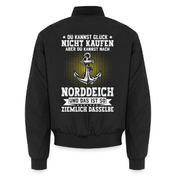 MER DU NORD TU NE PEUX PAS ACHETER LE BONHEUR MAIS APRÈS - Bomber unisexe - noir - Dos - AI Model Male 185 light (185cm)