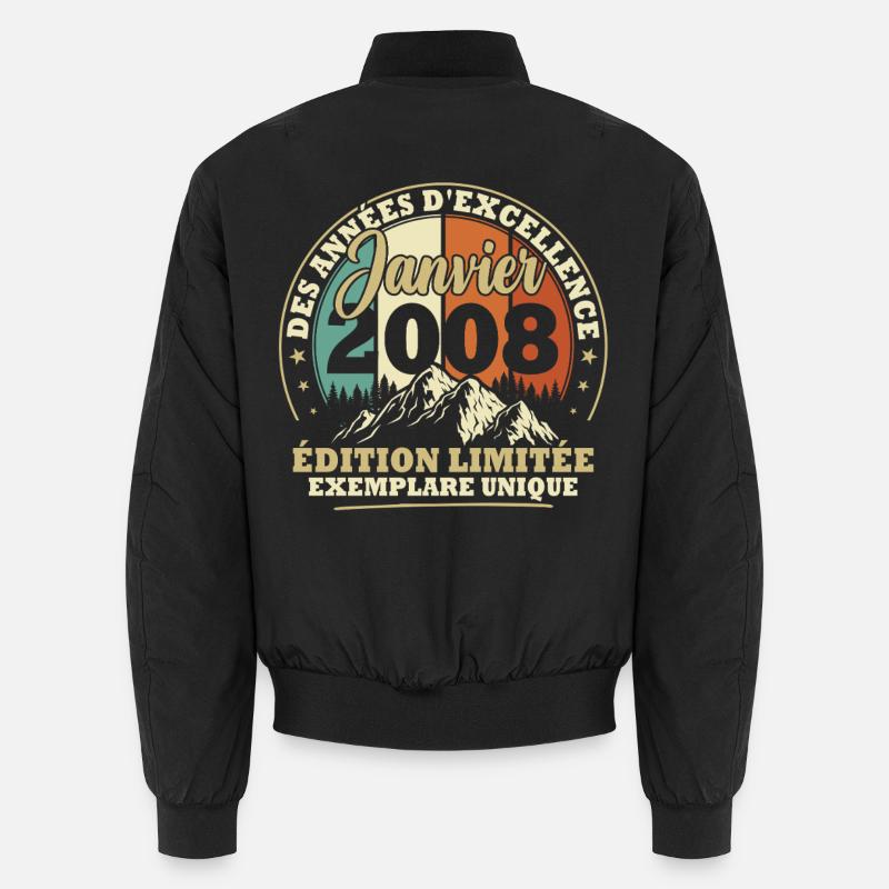 Vintage-Geburtstagsgeschenk Januar 2008 Unisex Bomberjacke
