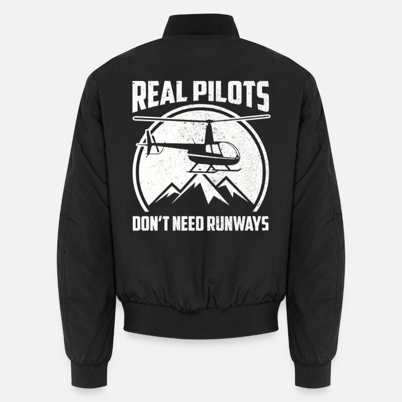 Hubschrauberpilot Helikopterpilot - Unisex Bomberjacke - Schwarz