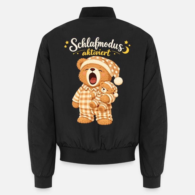 Sleep Shirt Sleeping Pajamas Teddy Bear Sleep Mode Unisex Bomber Jacket