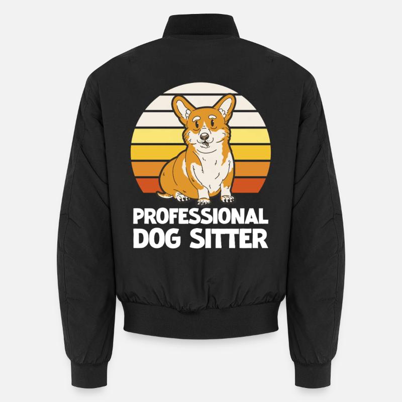 Corgi Professional Dog Sitter Retro Unisex Bomber Jacket