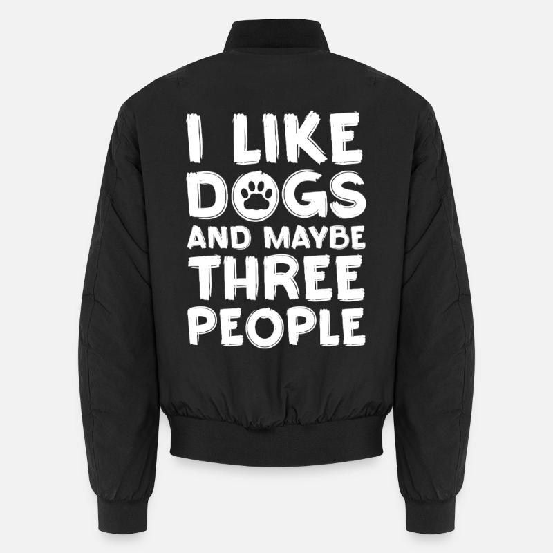 Dog love: Only three people - Unisex Bomber Jacket - black