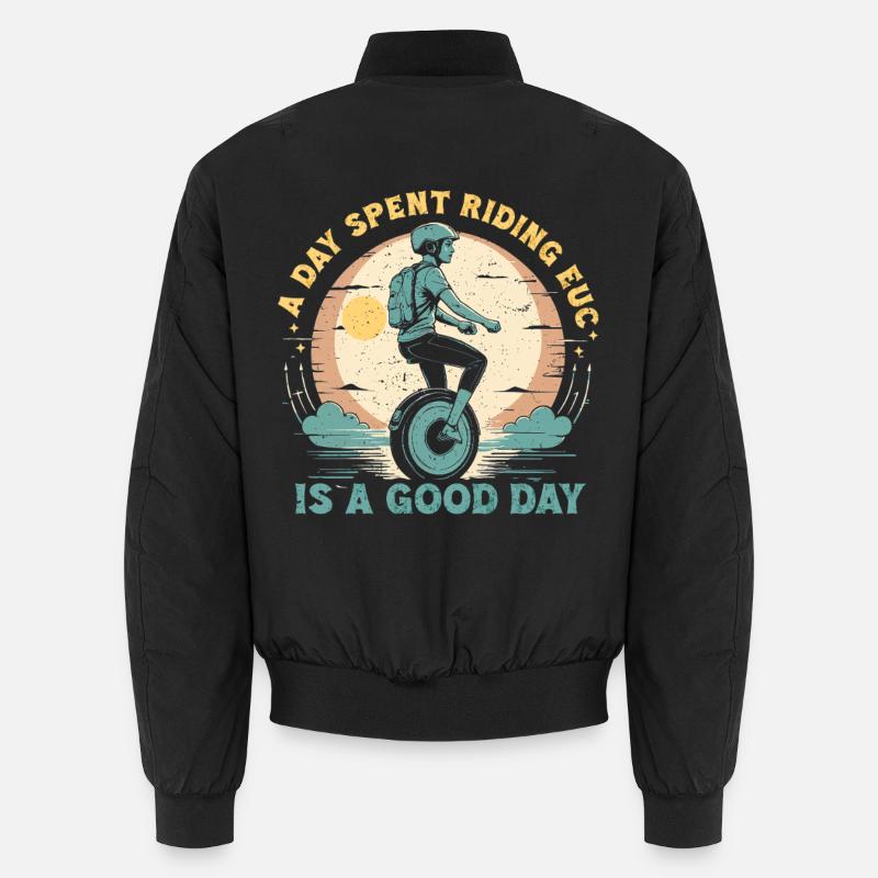 Monowheel Monocyclist - Unisex Bomber Jacket - black
