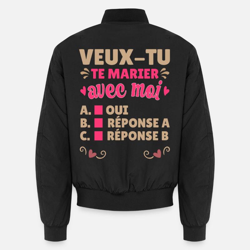 Demande en Mariage Originale Couple Saint Valentin Bomber unisexe