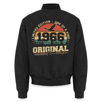 Original 1966 Vintage Vintage Anniversaire Rétro - Bomber unisexe - noir - Dos - AI Model Male 185 light (185cm)