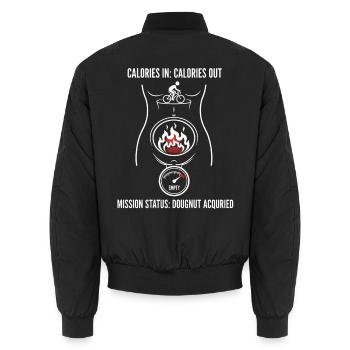 Bicycle Road Bike Cyclist Bike Sport Mountain Bike - Unisex Bomber Jacket - black - Back - AI Model Male 185 light (185cm)