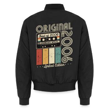 Original 2006 Jahrgang Vintage Geburtstag Retro - Unisex Bomberjacke - Schwarz - Hinten - AI Model Male 185 light (185cm)