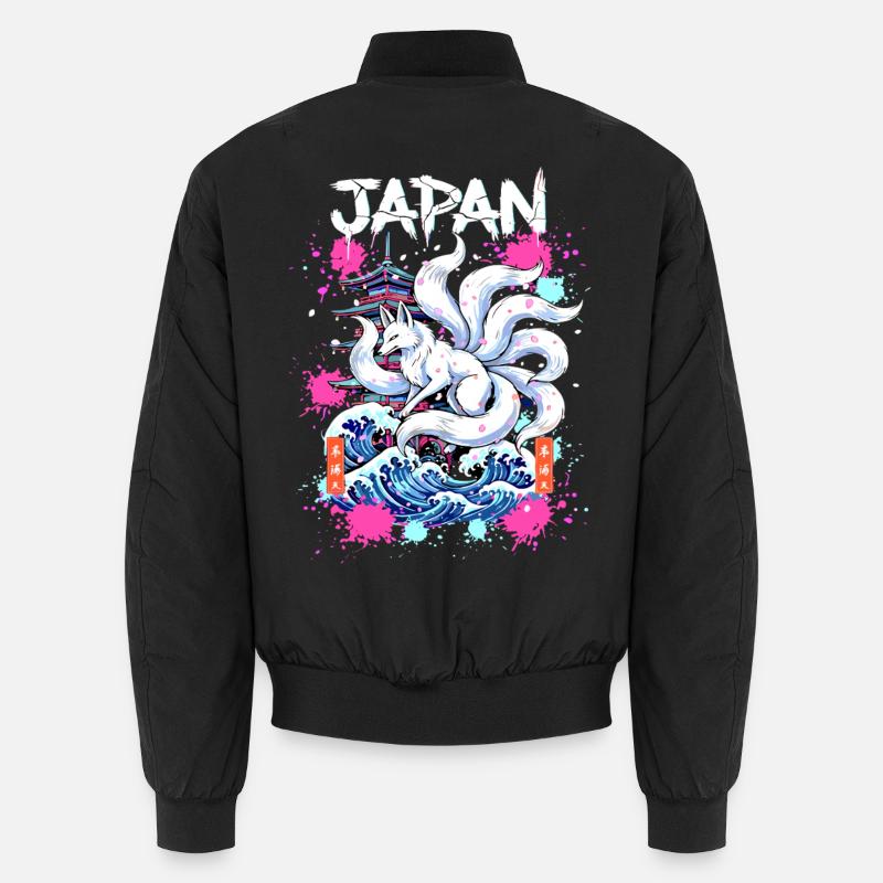 Kitsune Japan Pagode – Anime Fuchsgeist  Unisex Bomberjacke