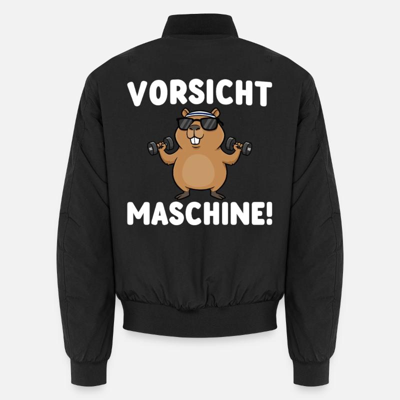 Fitness Caution Machine - Capybara Workout Unisex Bomber Jacket