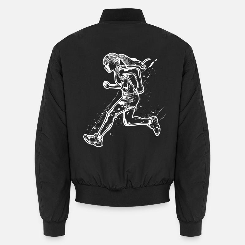 Läuferin Skizze - Unisex Bomberjacke - Schwarz