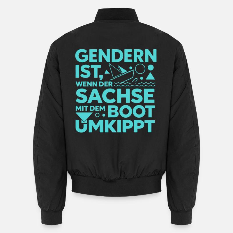 Gendern Saxon Boot Overturns Dialect Joke - Unisex Bomber Jacket - black