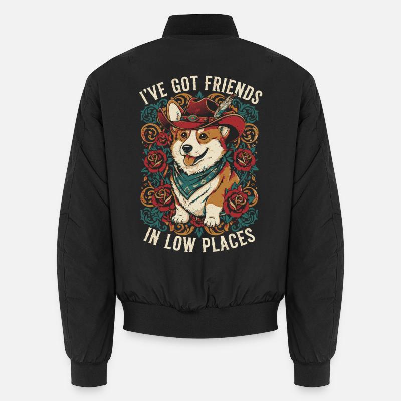 Cowboy Corgi Dog Unisex Bomber Jacket