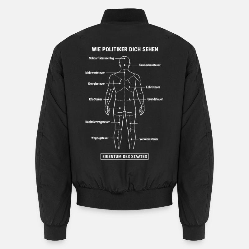 Zerlegeplan Steuerzahler - Anatomie Eigentum Staat Unisex Bomberjacke