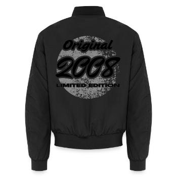 18e anniversaire 2008 cadeau garçons et filles - Bomber unisexe - noir - Dos - AI Model Male 185 light (185cm)