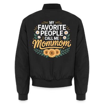 Meine Lieblingsmenschen nennen mich Mama - Unisex Bomberjacke - Schwarz - Hinten - AI Model Male 185 light (185cm)
