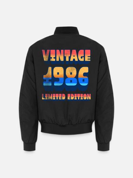 Vintage 1986 Limited Edition Retro Design - Unisex Bomberjacke - Schwarz