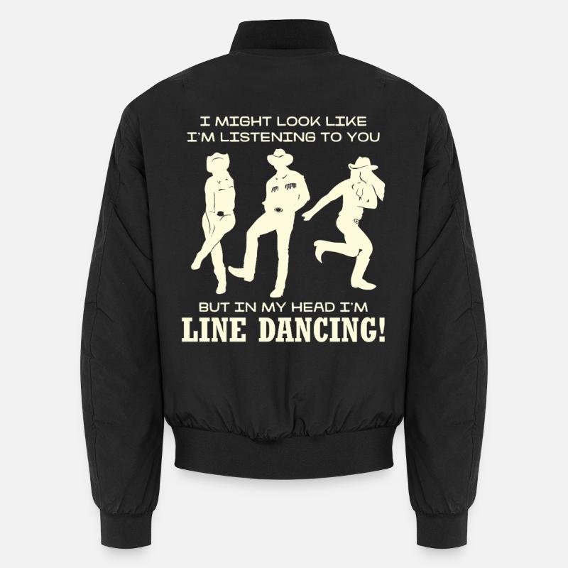 Line Dancing Silhouette Humor - Unisex Bomber Jacket - black