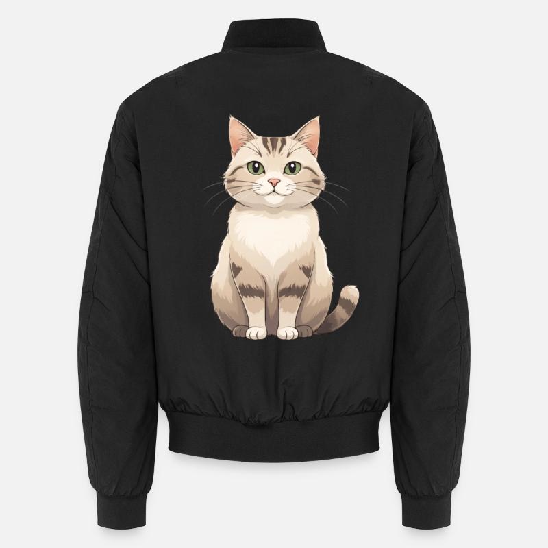 Cat lover in pastel fur - Unisex Bomber Jacket - black