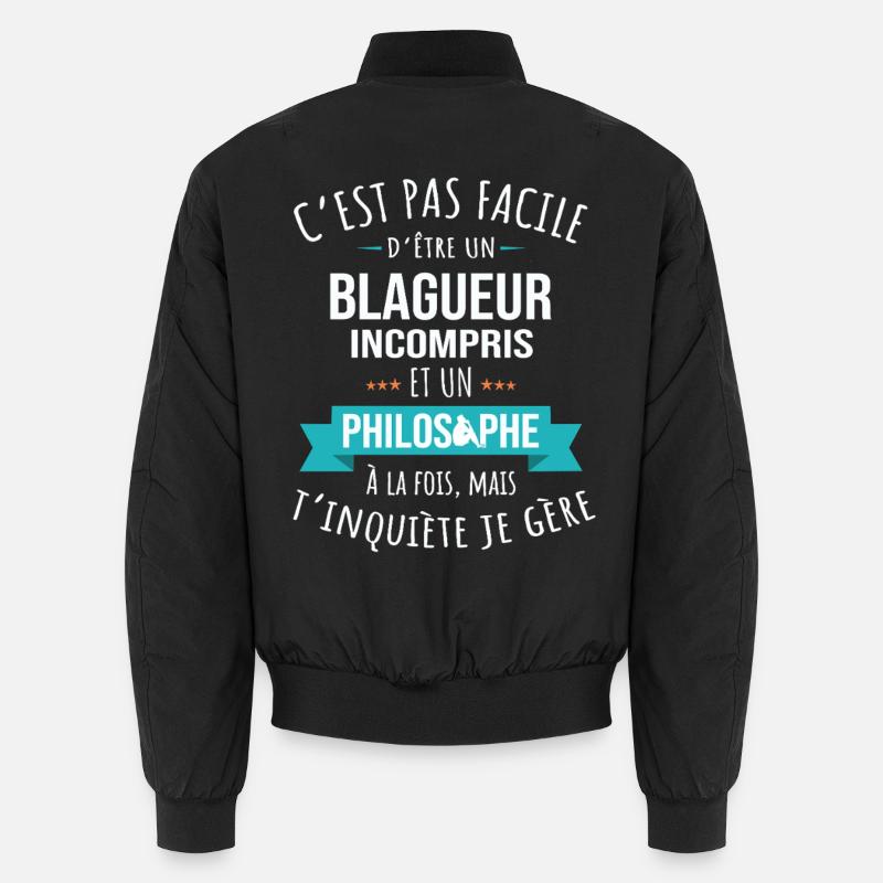 Joker Philosopher Misunderstood Humor - Unisex Bomber Jacket - black
