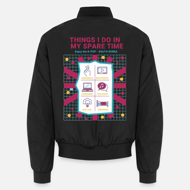 Things I Do In My Spare Time Enjoy K-Pop Korea Unisex Bomber Jacket