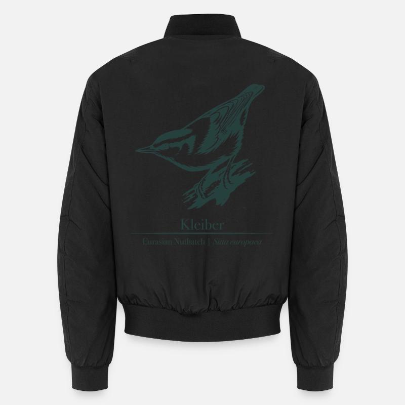 Nuthatch Silhouette | Ornithology | Drawing Unisex Bomber Jacket