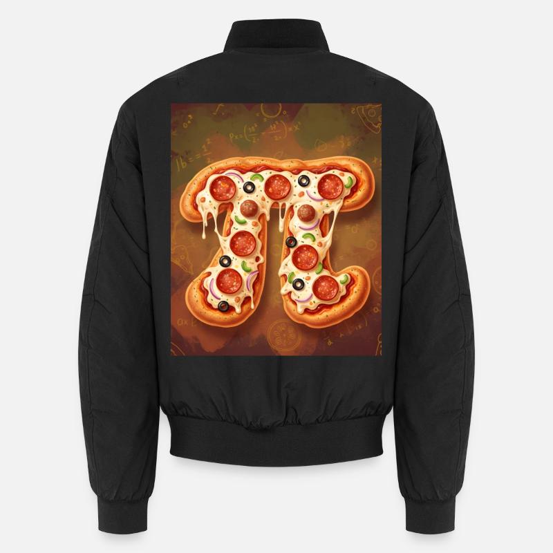 Pi Shape Pizza - Unisex Bomber Jacket - black