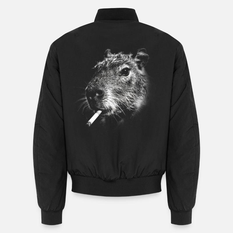 Smoking, cigarette, capybara smoking a cigarette Unisex Bomber Jacket