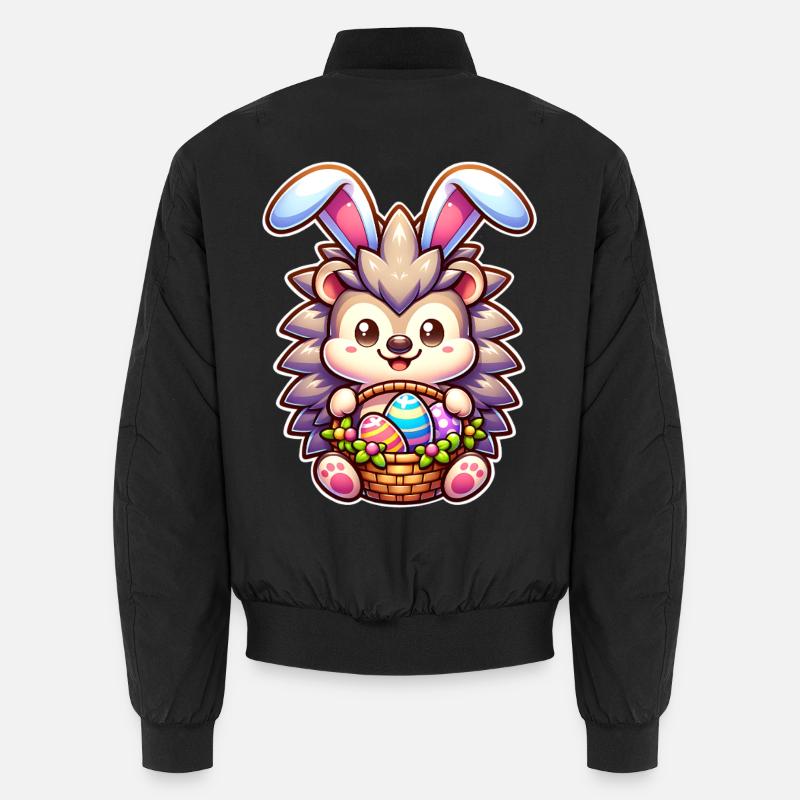 Easter Hedgehog - Unisex Bomber Jacket - black