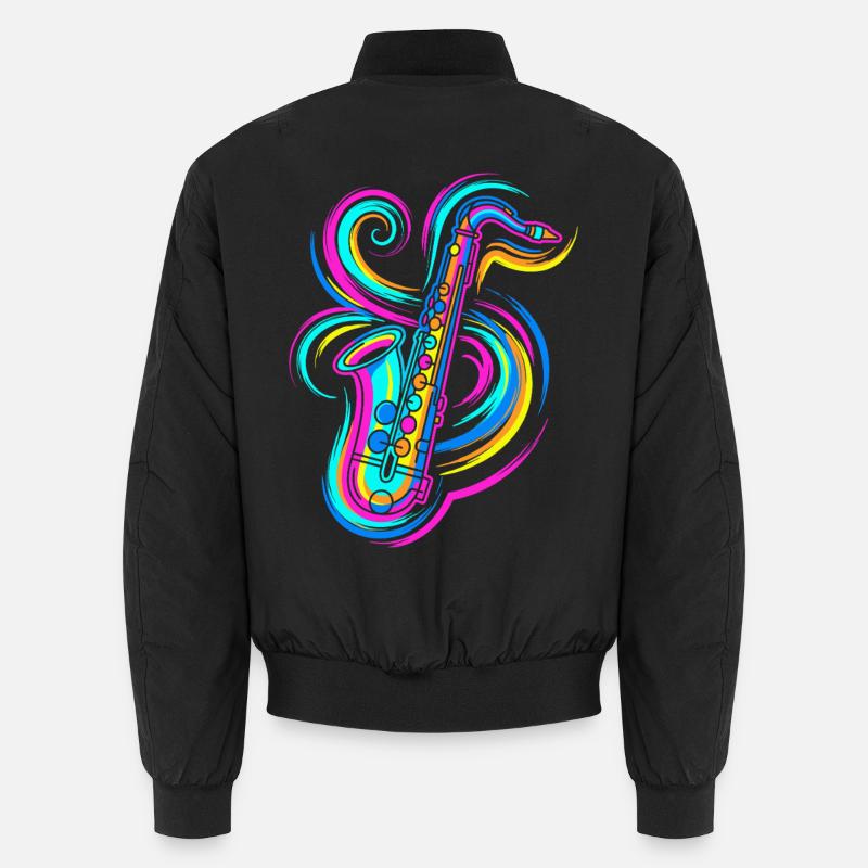 Saxophon - Unisex Bomberjacke - Schwarz