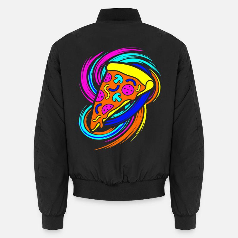 Pizzastück - Unisex Bomberjacke - Schwarz