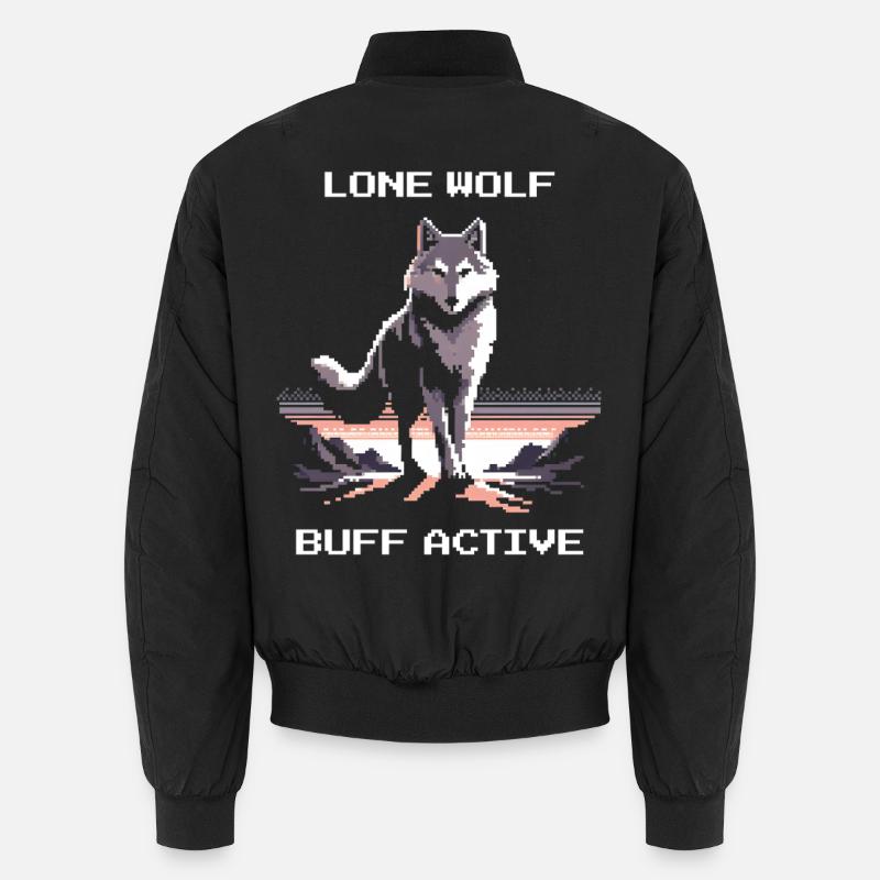 Loup Solitaire actif | Puissance du loup - Bomber unisexe - noir