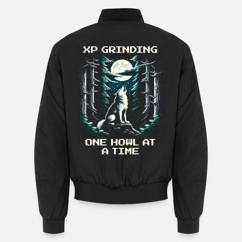 Farming XP with Every Howl | Wolf Spirit Unisex Bomber Jacket
