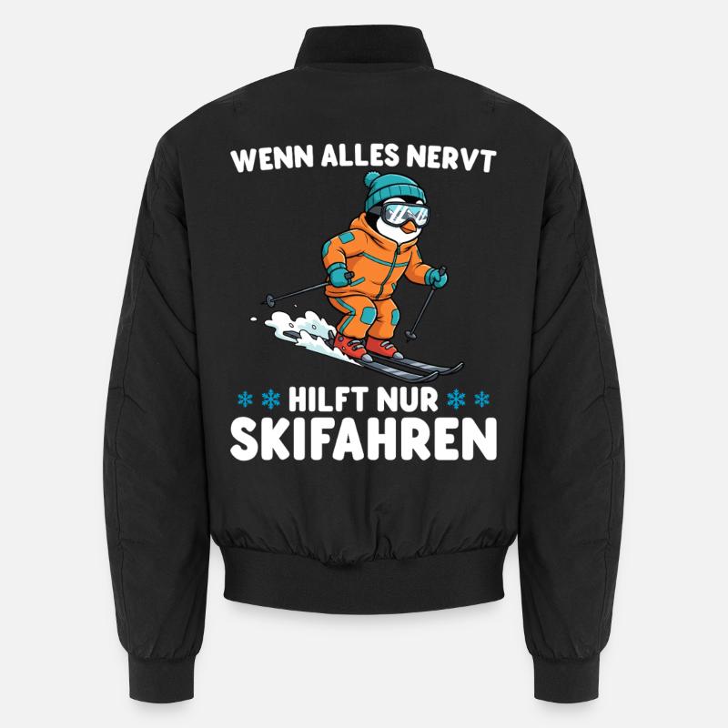 Skiing When everything is annoying - Penguin Skier Unisex Bomber Jacket