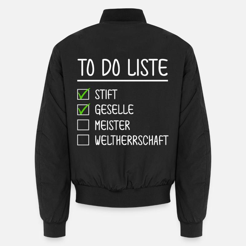 Concours de Master Mateman avec la liste de choses à faire drôle Bomber unisexe