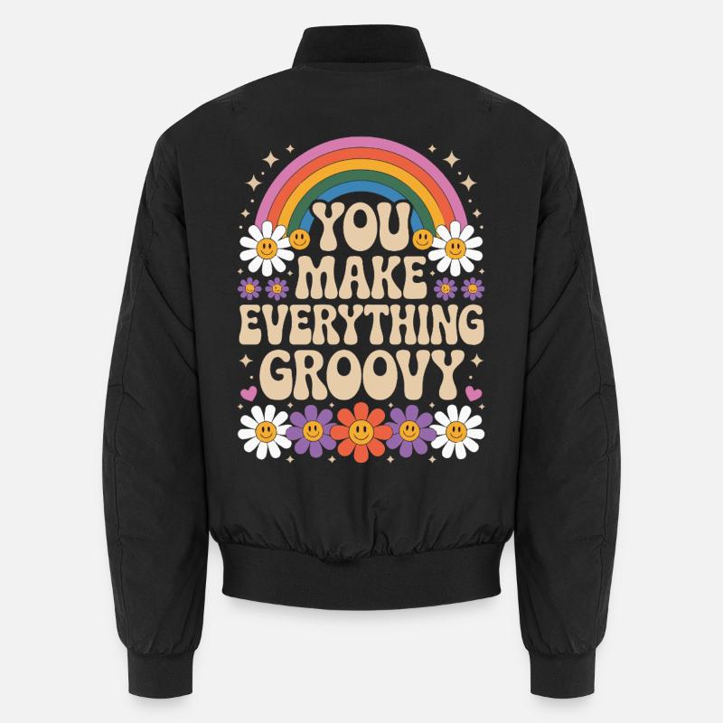 You Make Everything Groovy - Retro Rainbow Unisex Bomberjacke