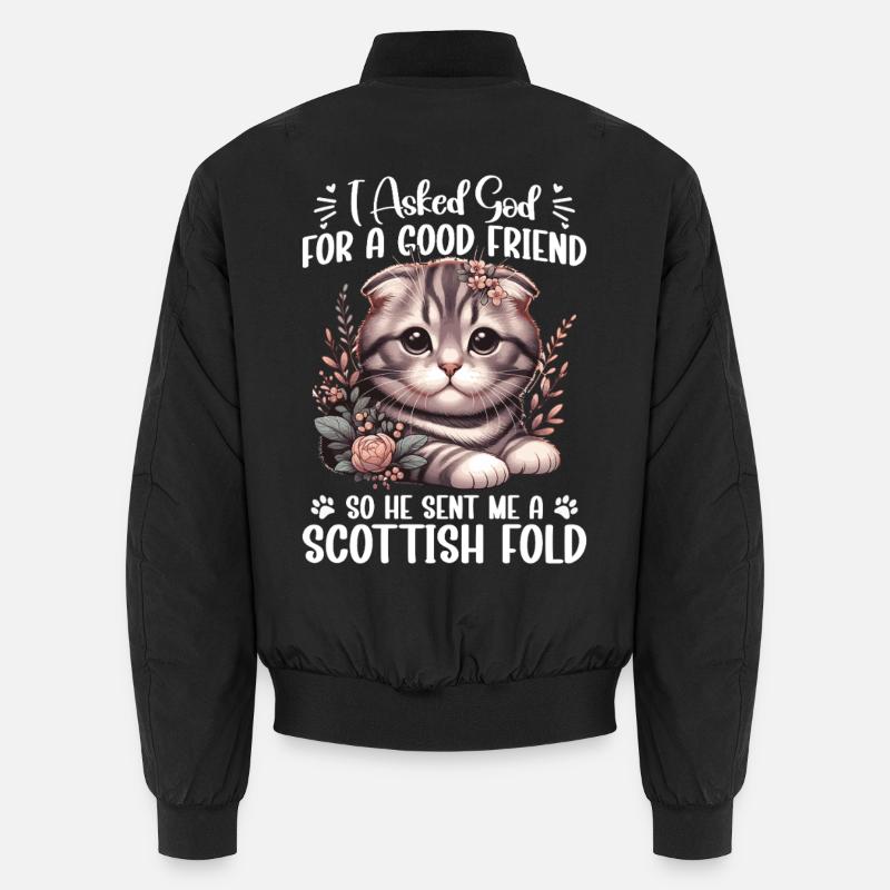 Scottish Fold Lover Kätzchen Plüschkatze Katzenmama Schottisch Unisex Bomberjacke