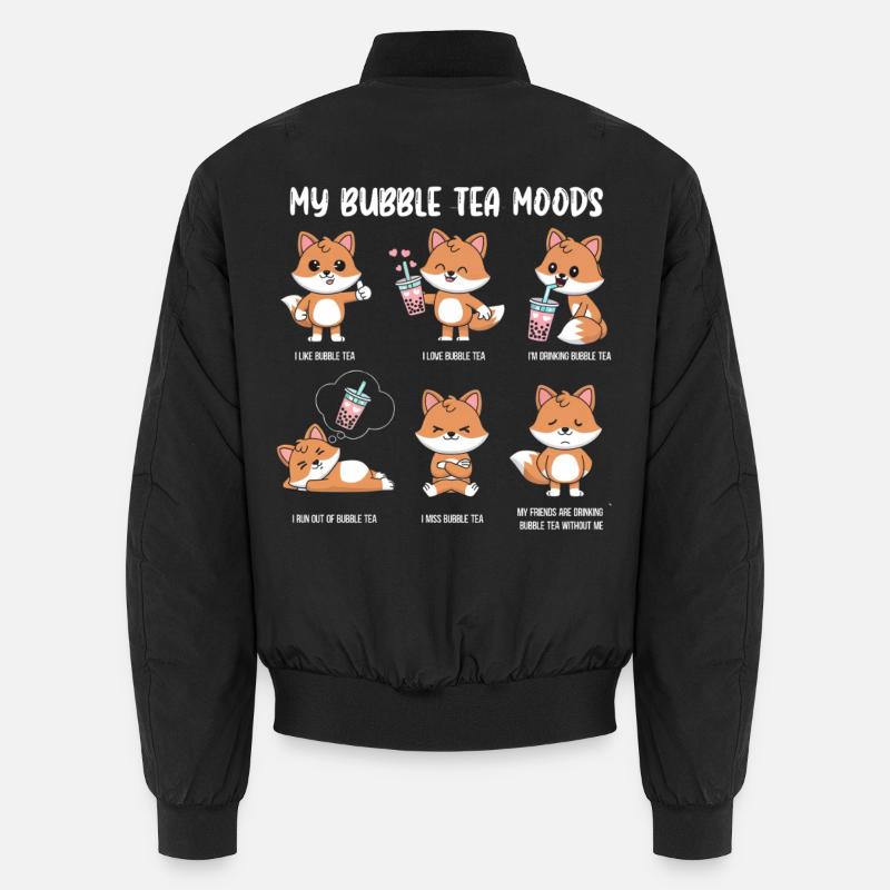 Fuchs Bubble Tea Meme - Unisex Bomberjacke - Schwarz