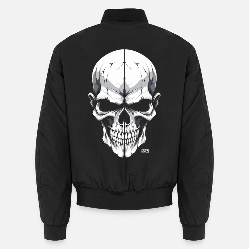 Crâne blanc monochrome Bomber unisexe