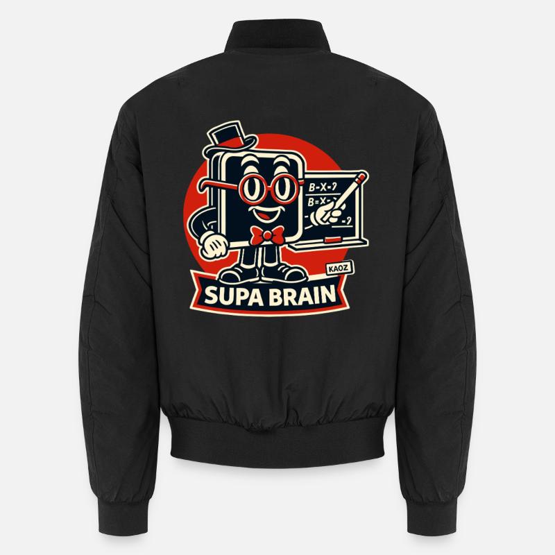 Supa Brain Gehirn Mathe Held Unisex Bomberjacke