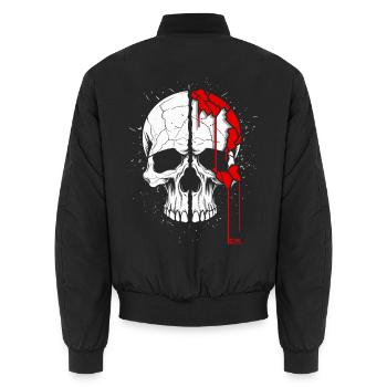 Skull with cool effect - Unisex Bomber Jacket - black - Back - AI Model Male 185 light (185cm)