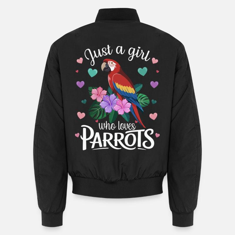 Parrot Lover Funny Saying Tropical - Unisex Bomber Jacket - black