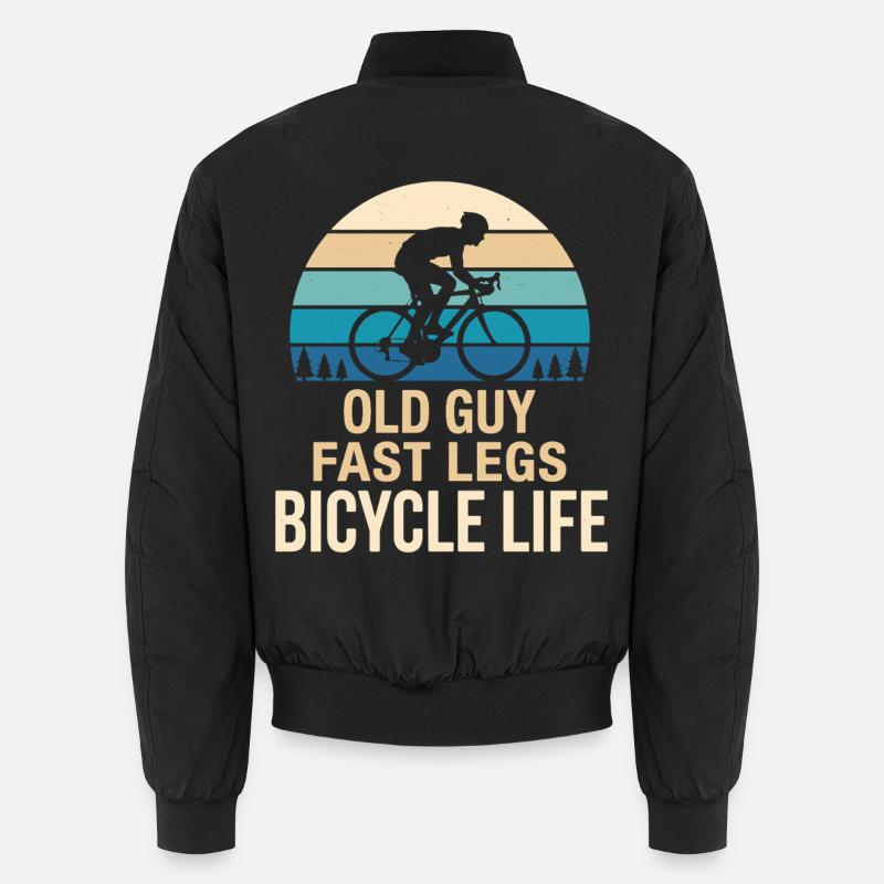 Old Guy Fast Legs Bicycle Life Retro Unisex Bomberjacke