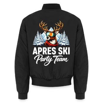 Équipe de la fête d’après-ski - Bomber unisexe - noir - Dos - AI Model Male 185 light (185cm)