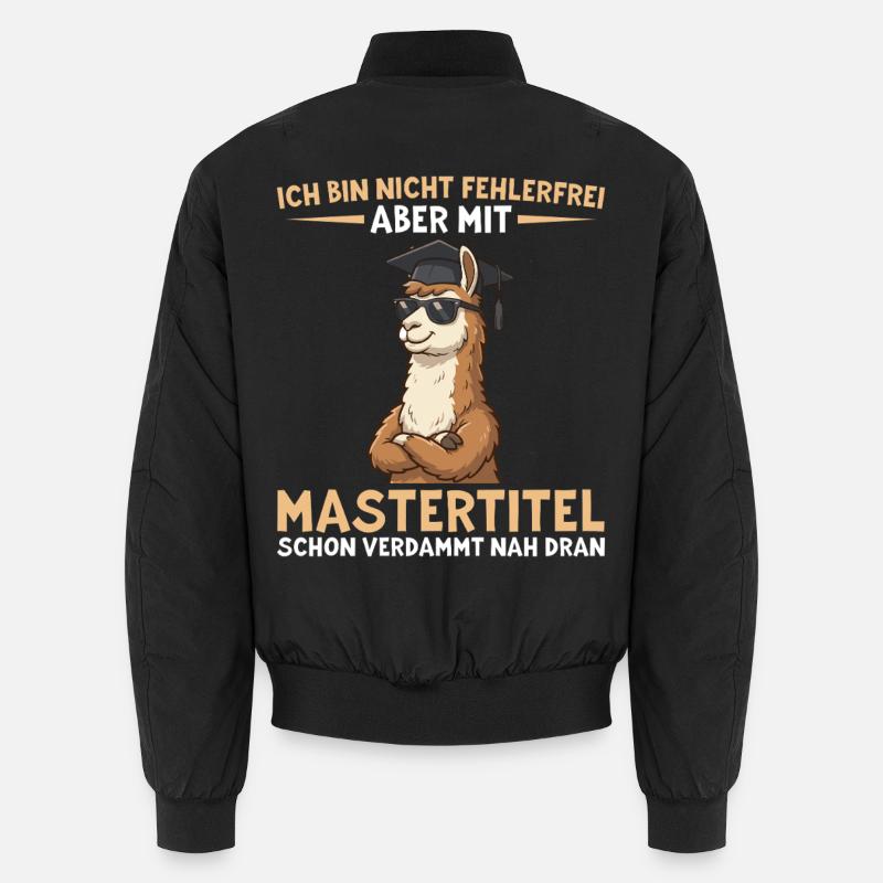 Mastertitel Lama: Fast fehlerfrei zum Abschluss - Unisex Bomberjacke - Schwarz