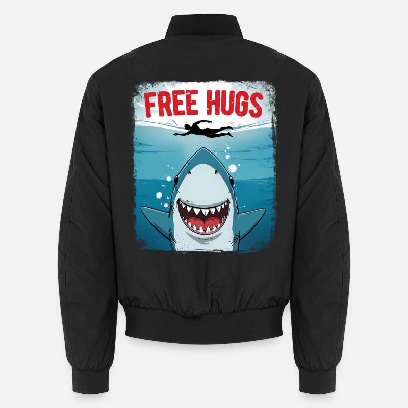 Câlins de requin drôles gratuits Drôles - Bomber unisexe - noir