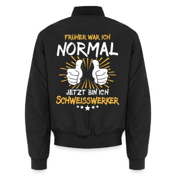 Dit d’ouvrier en soudage - Bomber unisexe - noir - Dos - AI Model Male 185 light (185cm)