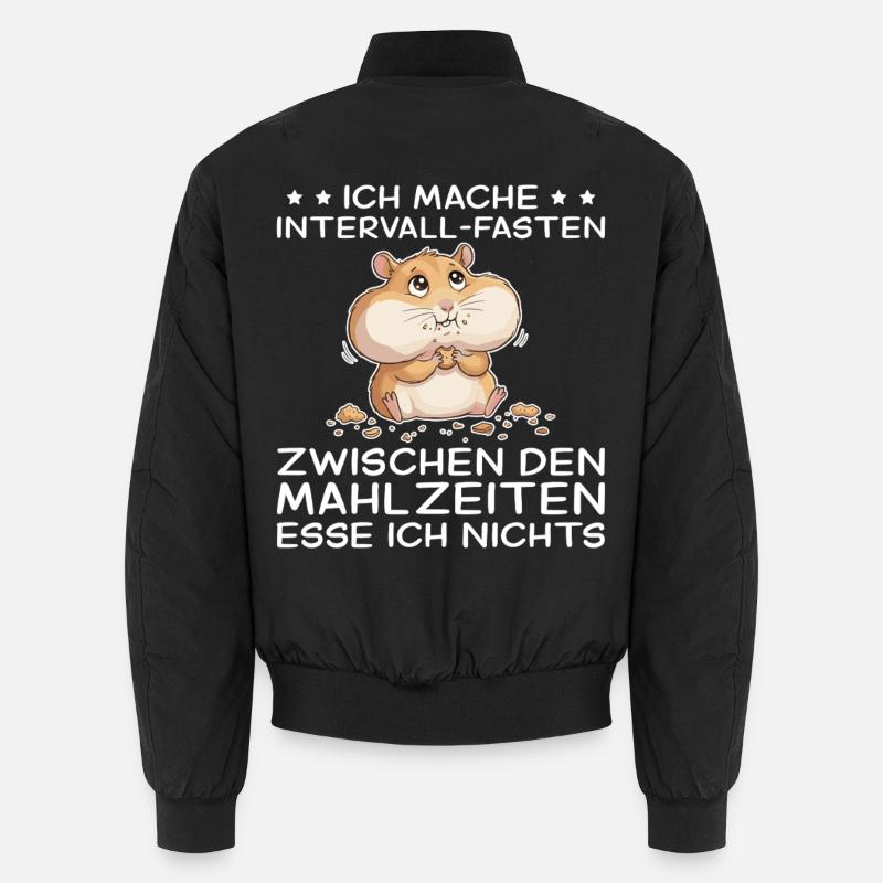 Funny hamster: intermittent fasting between snacks Unisex Bomber Jacket