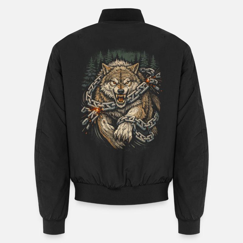 Skandinavisch Wikinger Wolf Unisex Bomberjacke