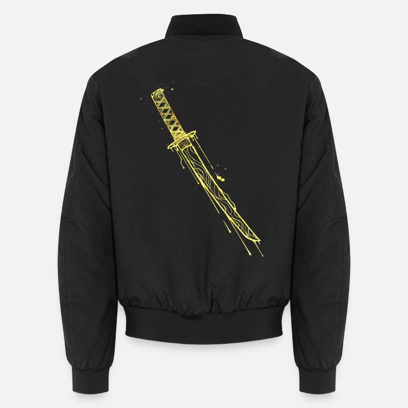 Goldenes Katana Samurai Schwert  Unisex Bomberjacke